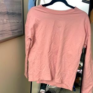 madewell pink long sleeve shirt
